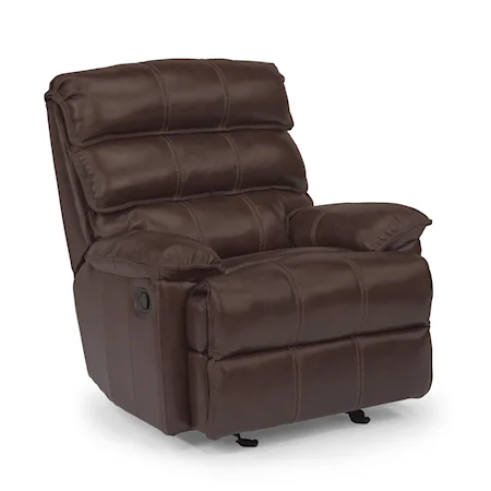 Casual Glider Recliner with Channel-Tufted Back